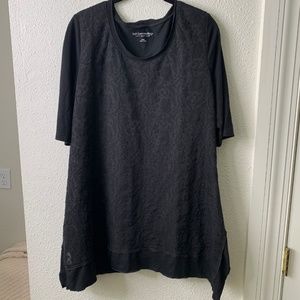 Soft Surroundings Black Size Large Layered Tee EUC